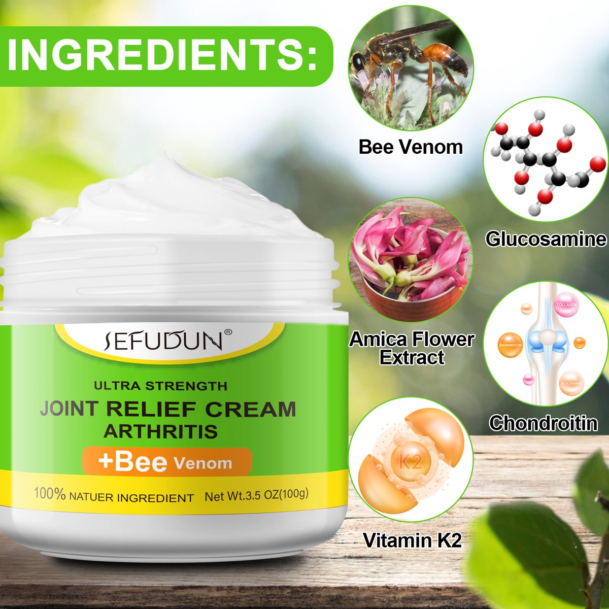1+1 gratis sefudun (100 gram) bigiftsalve for ledd og muskler - bigiftkrem