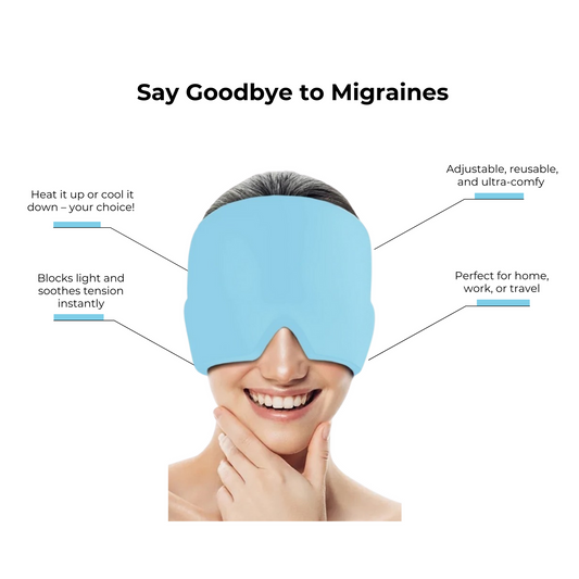 🔥 Mask for øyeblikkelig lindring av migrene – Kald❄️/varm☀️ terapi mot hodepine! 2e Mask 20 % rabatt