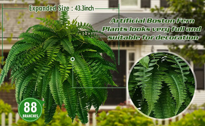 Siste dag 70% AVSLAG - UV-bestandig livaktig kunstig Boston Fern